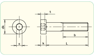 低頭キャップDIN7984(低頭ボルト) 簡易図面 | サイマコーポレーション