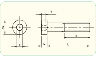 低頭キャップDIN7984(低頭ボルト)簡易図面 | サイマコーポレーション